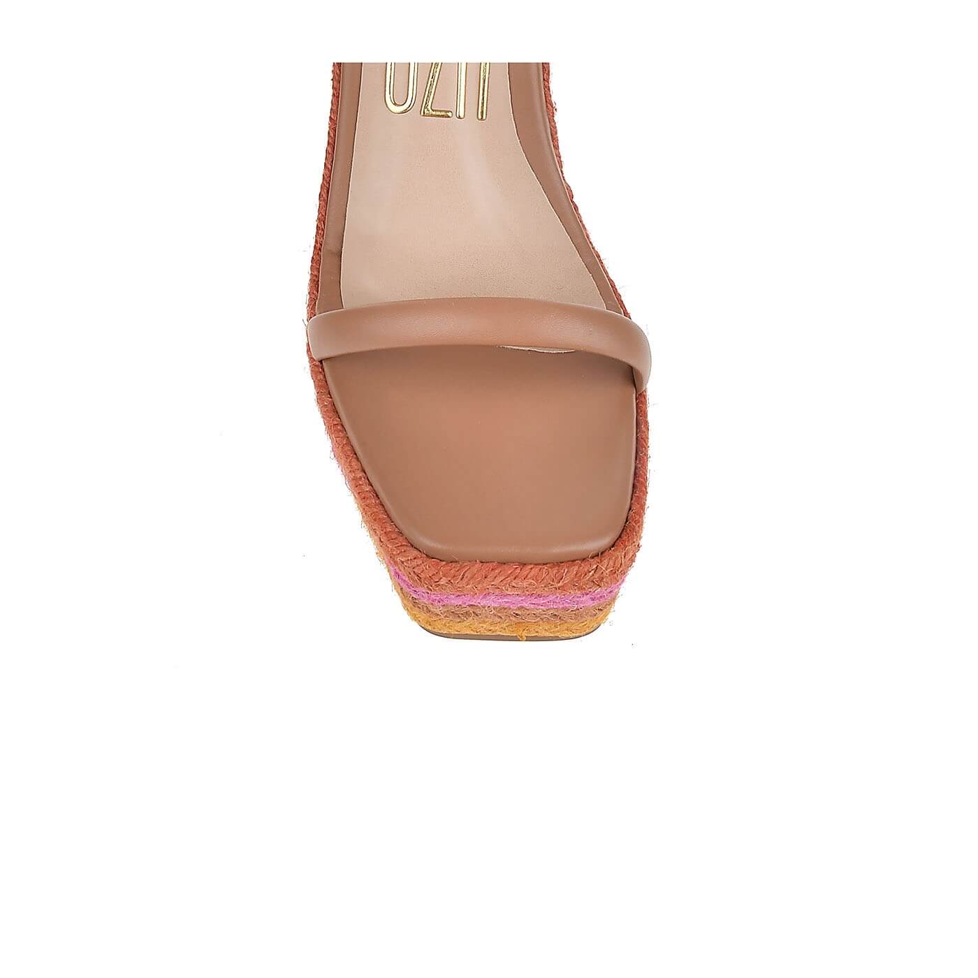 Tan High Heel Platform Sandal - Image 3