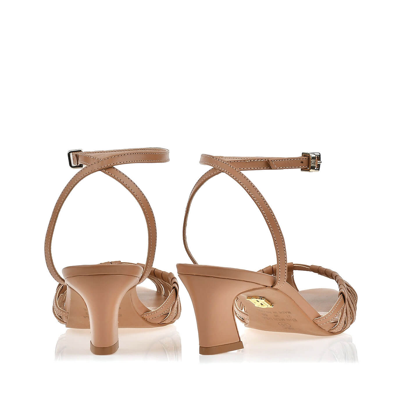 Tan Low Heel New Leather Sandals - Image 2