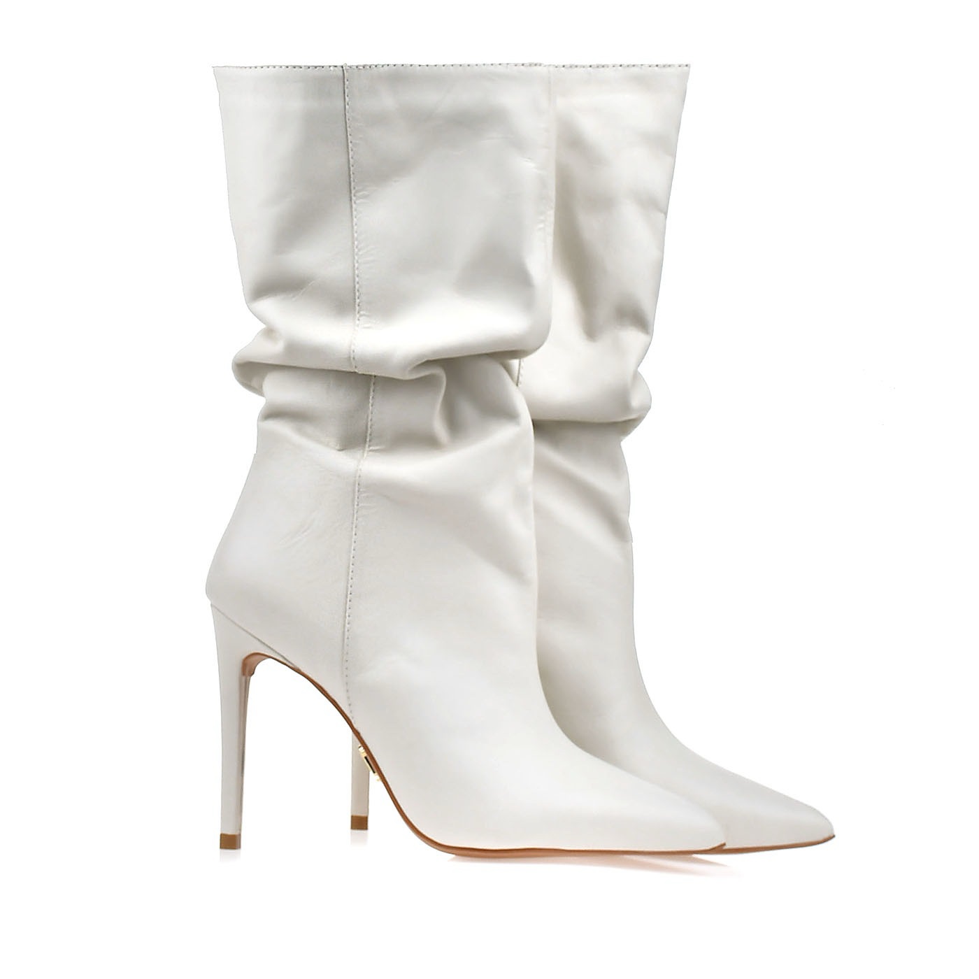 White wrinkled boots
