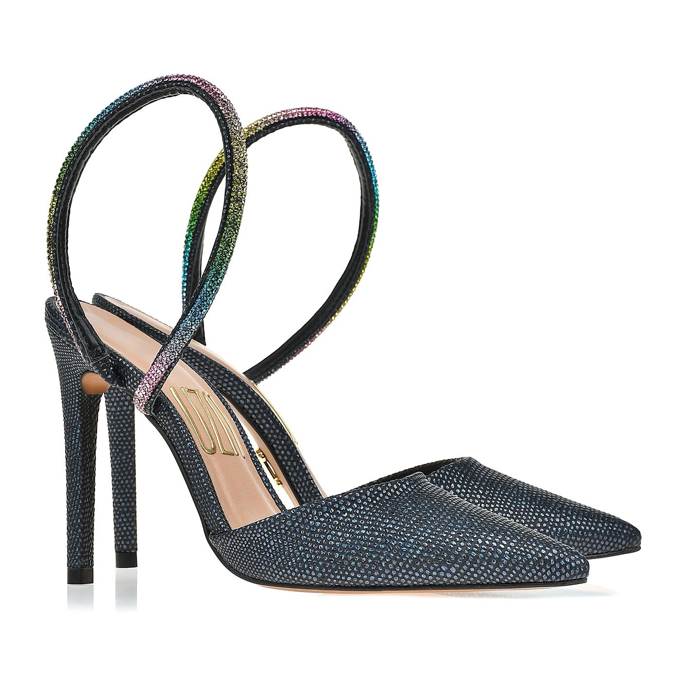 Slingback lizard sparkle