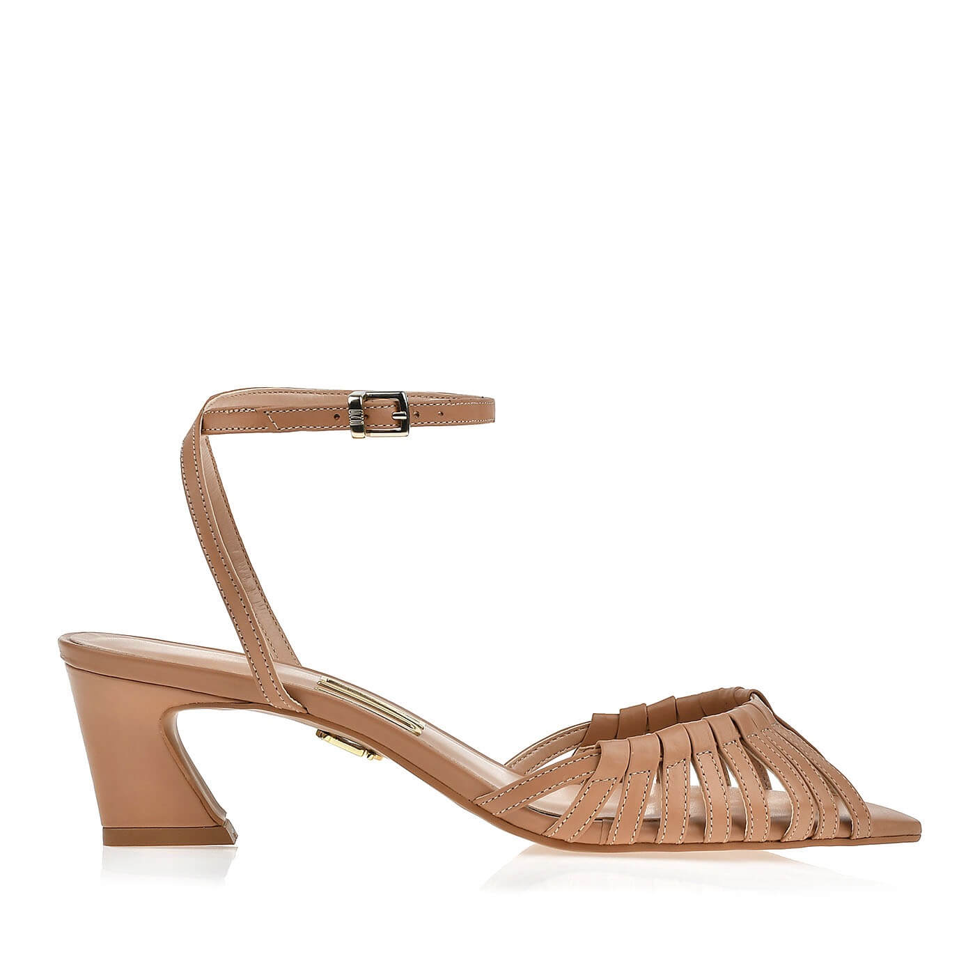 Tan Low Heel New Leather Sandals