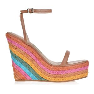 Tan High Heel Platform Sandal